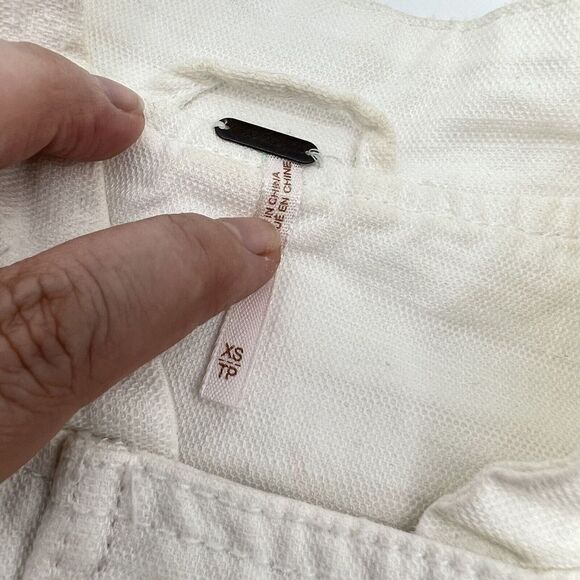 Free People White Tattered Tennis Jean Jacket Distressed Boxy Fit 100% Cotton XS - Picture 6 of 7